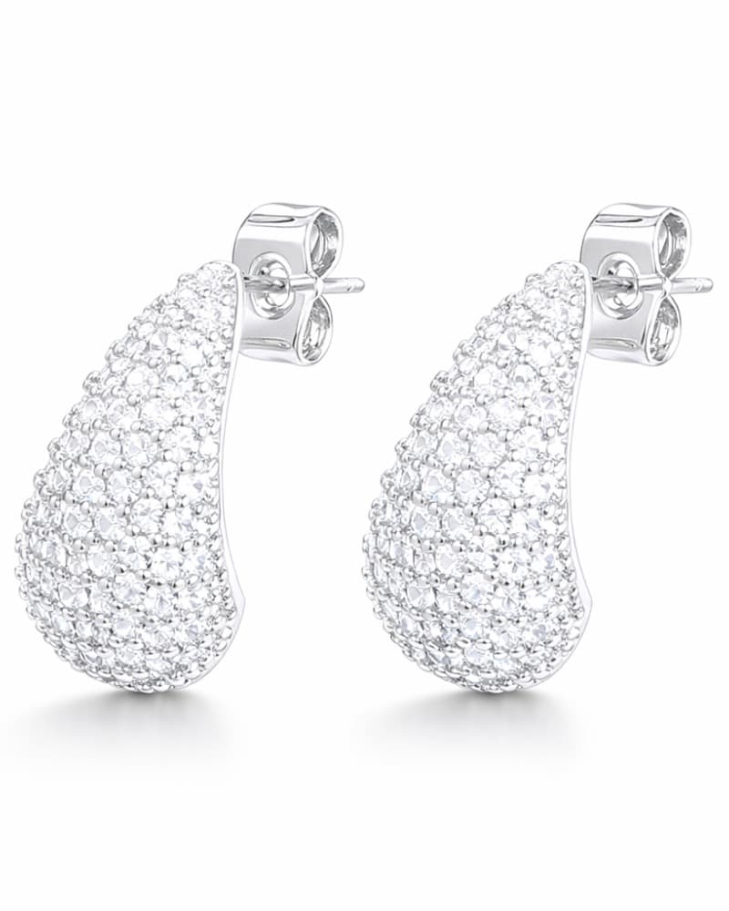 Rhodium Filled CZ Earrings - image 1