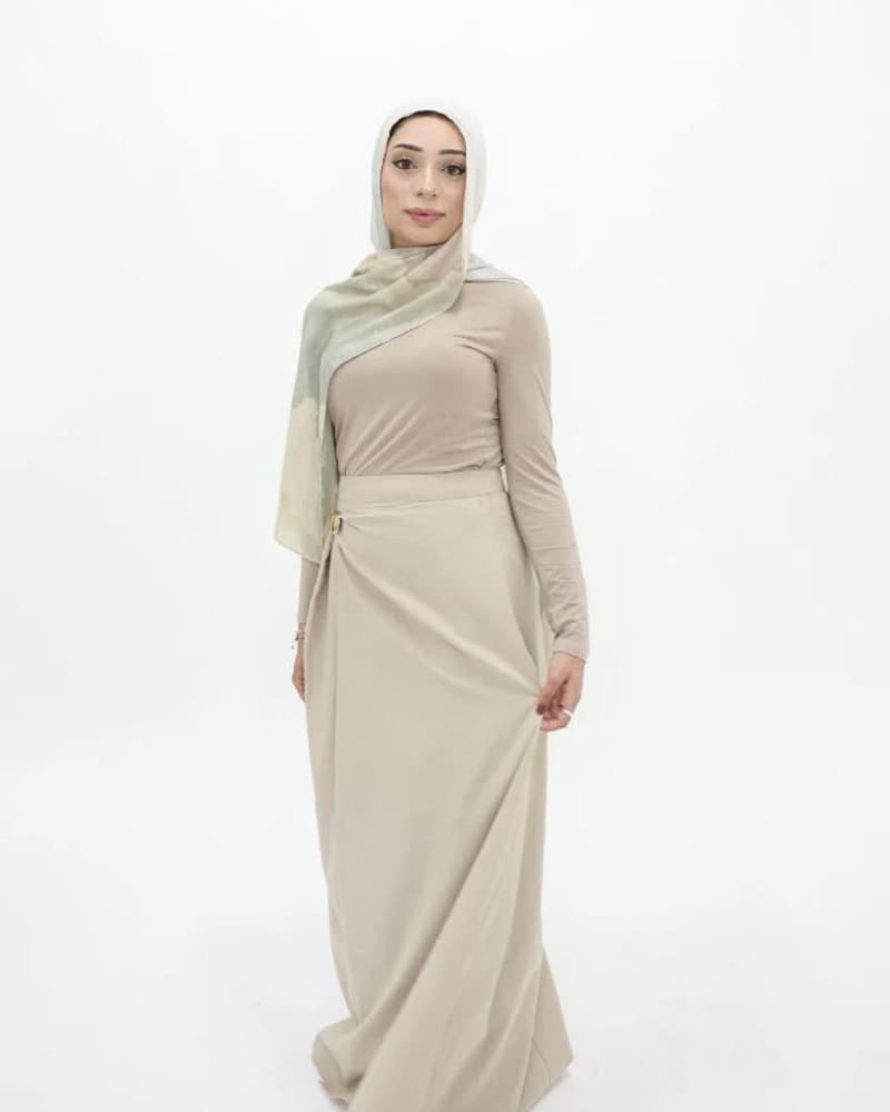 Ayra Lined Straight Skirt - Tan - image 3