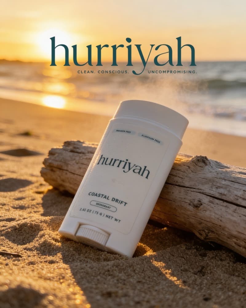 Hurriyah Natural Deodorant - Coastal Drift Scent, Aluminum-Free, 2.65 oz - image 1