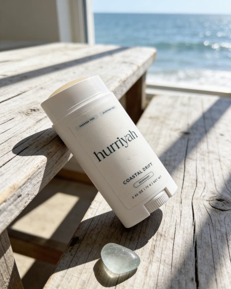 Hurriyah Natural Deodorant - Coastal Drift Scent, Aluminum-Free, 2.65 oz - image 2